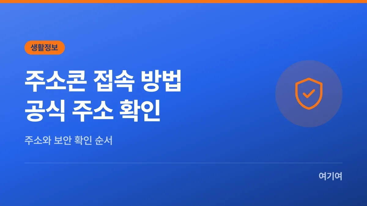 주소콘 접속 방법, 공식 주소부터 확인하기